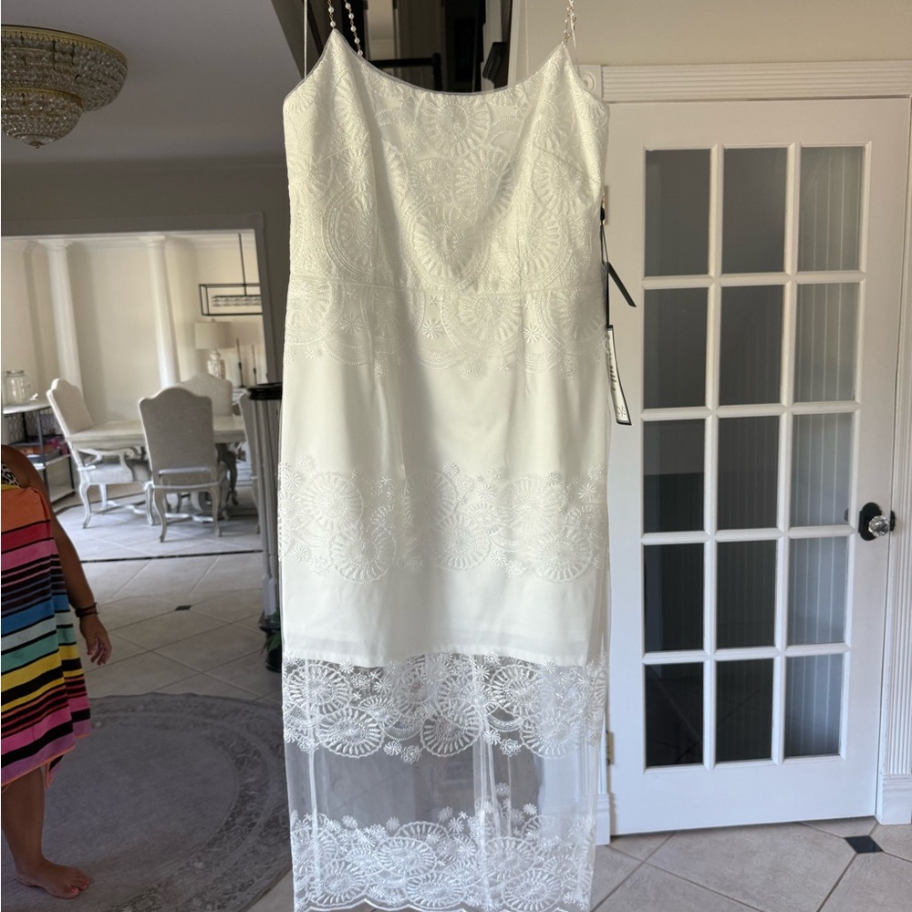 Adrianna Papell Women's Dress Ivory, Size 12, Lace and Sequin Brand New
